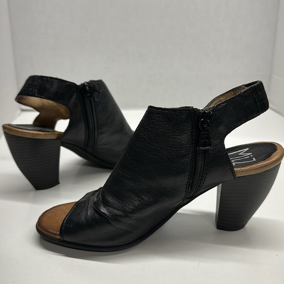Miz Mooz Mardi Sandals Shoes Open Toe Heeled Leather Shoe Black Size 37 US 7 - Picture 6 of 10
